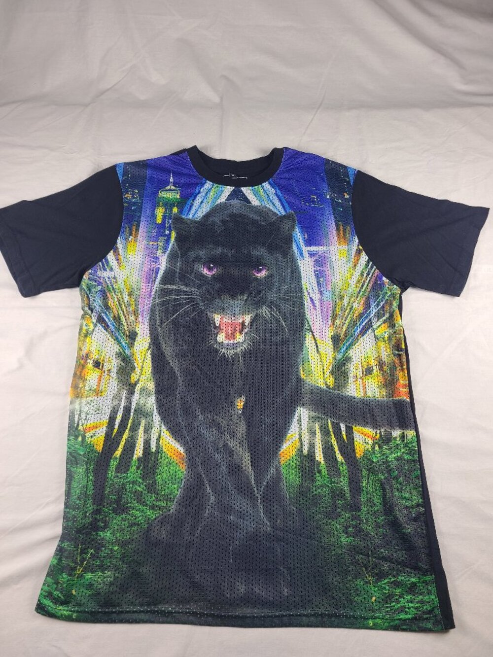 Southpole Tee Shirt Men's XL Mesh Front Multi Color-Black New